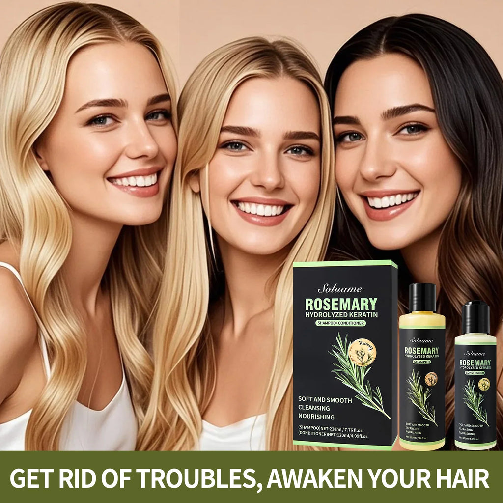 Rosemary Keratin Shampoo & Conditioner Set – Nourishing Hair Care
