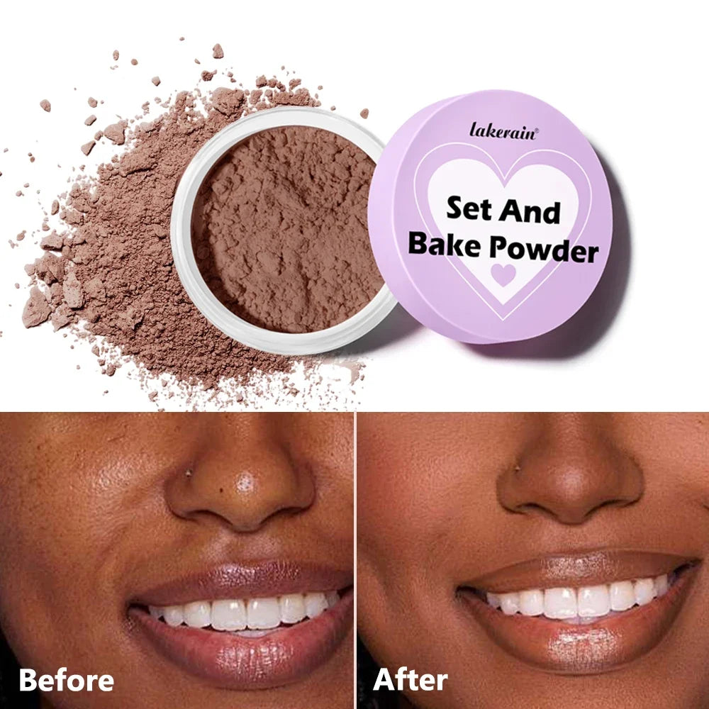 Bake Setting Powder & Puff Set | 5 Shades, Matte Finish