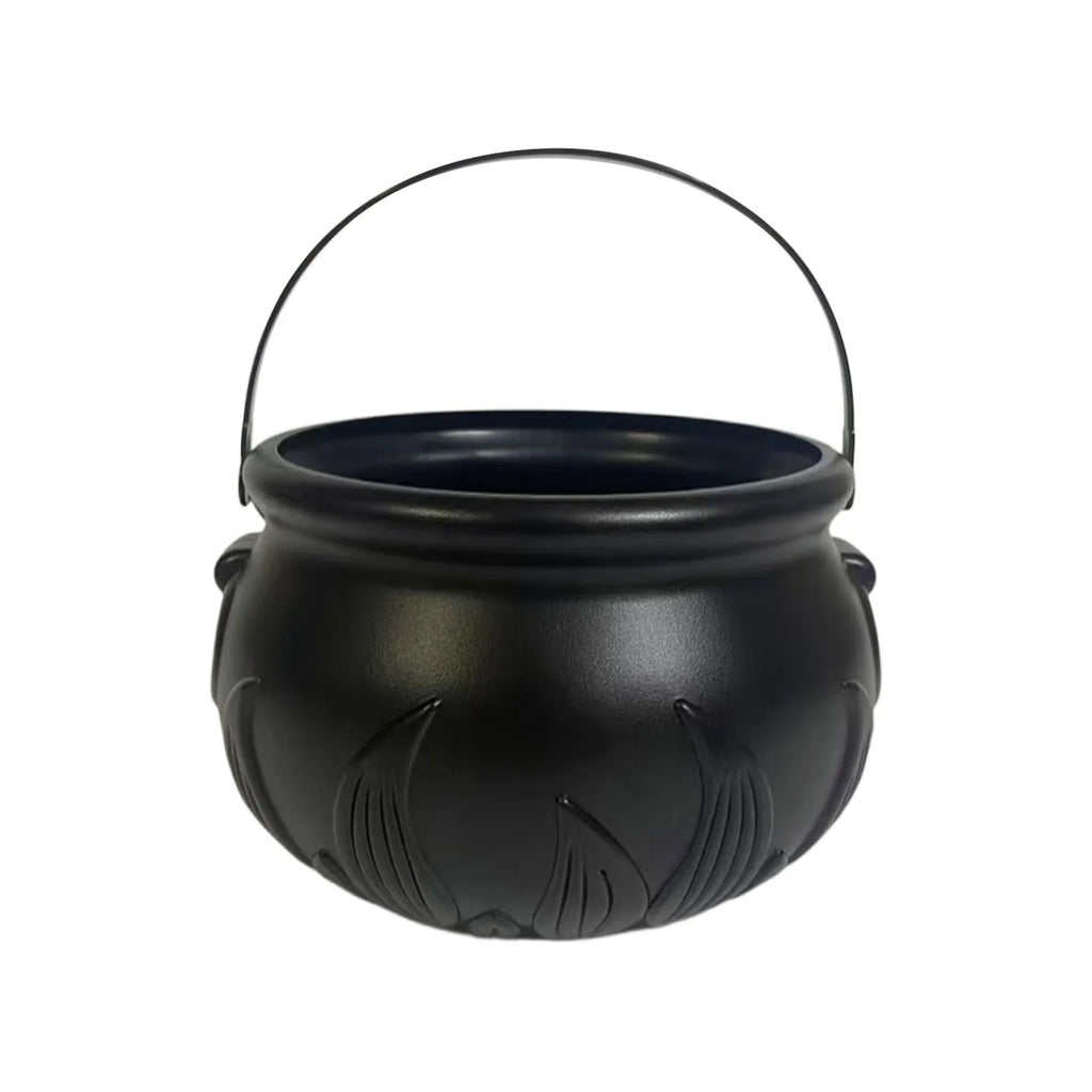 Halloween Witch Cauldron Candy Bucket | Flame Stripe Resin Pot