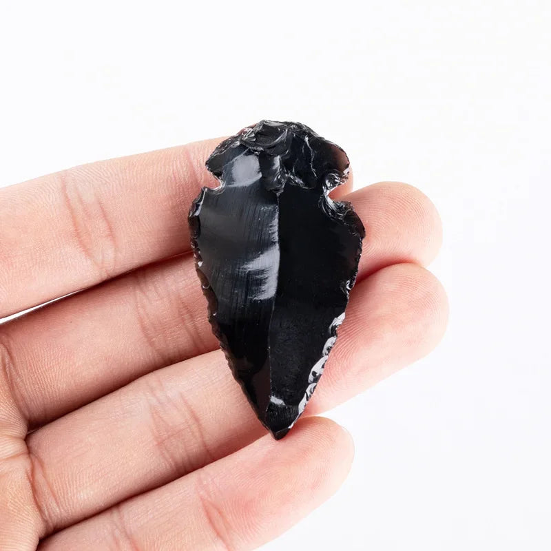 Natural Obsidian Arrow Crystal Stone | Home Decor & DIY Jewelry