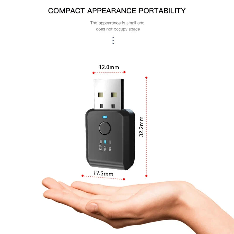Bluetooth FM Transmitter for Car – USB Wireless Audio FM01