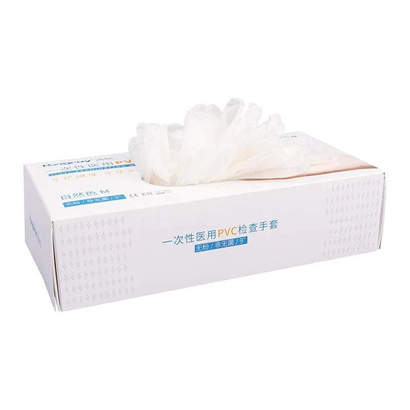 Disposable PVC Gloves 50-Pack | Latex-Free, Food Safe, Powder-Free