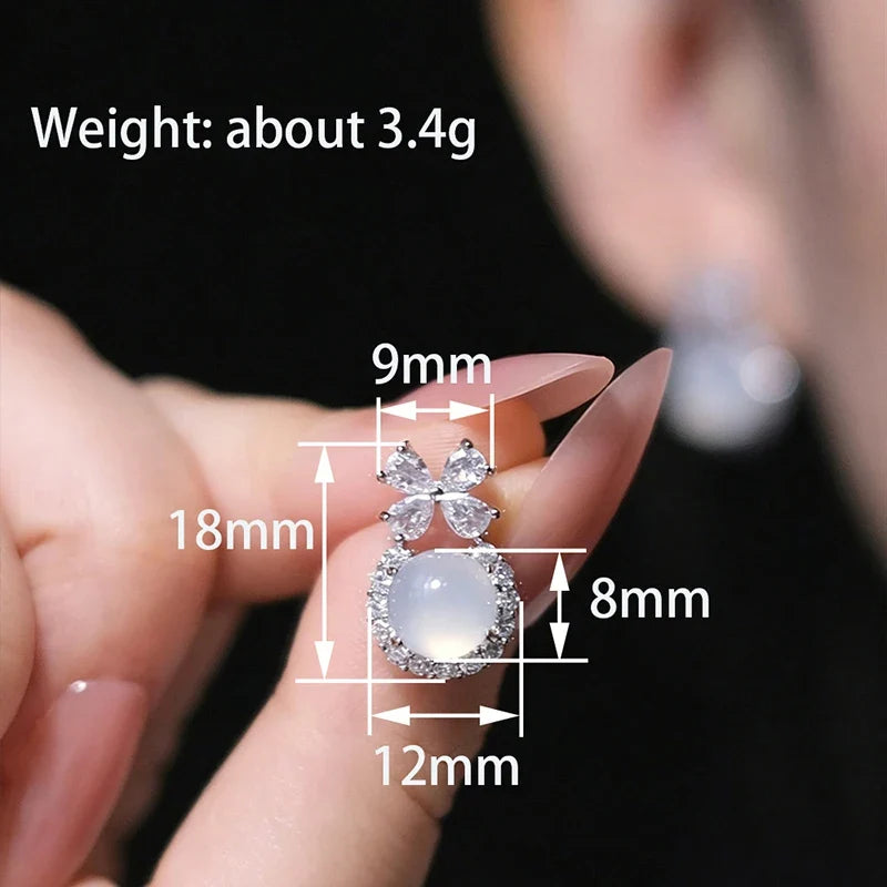Huitan Bow Opal & CZ Stud Earrings – Women's Fashion Jewelry
