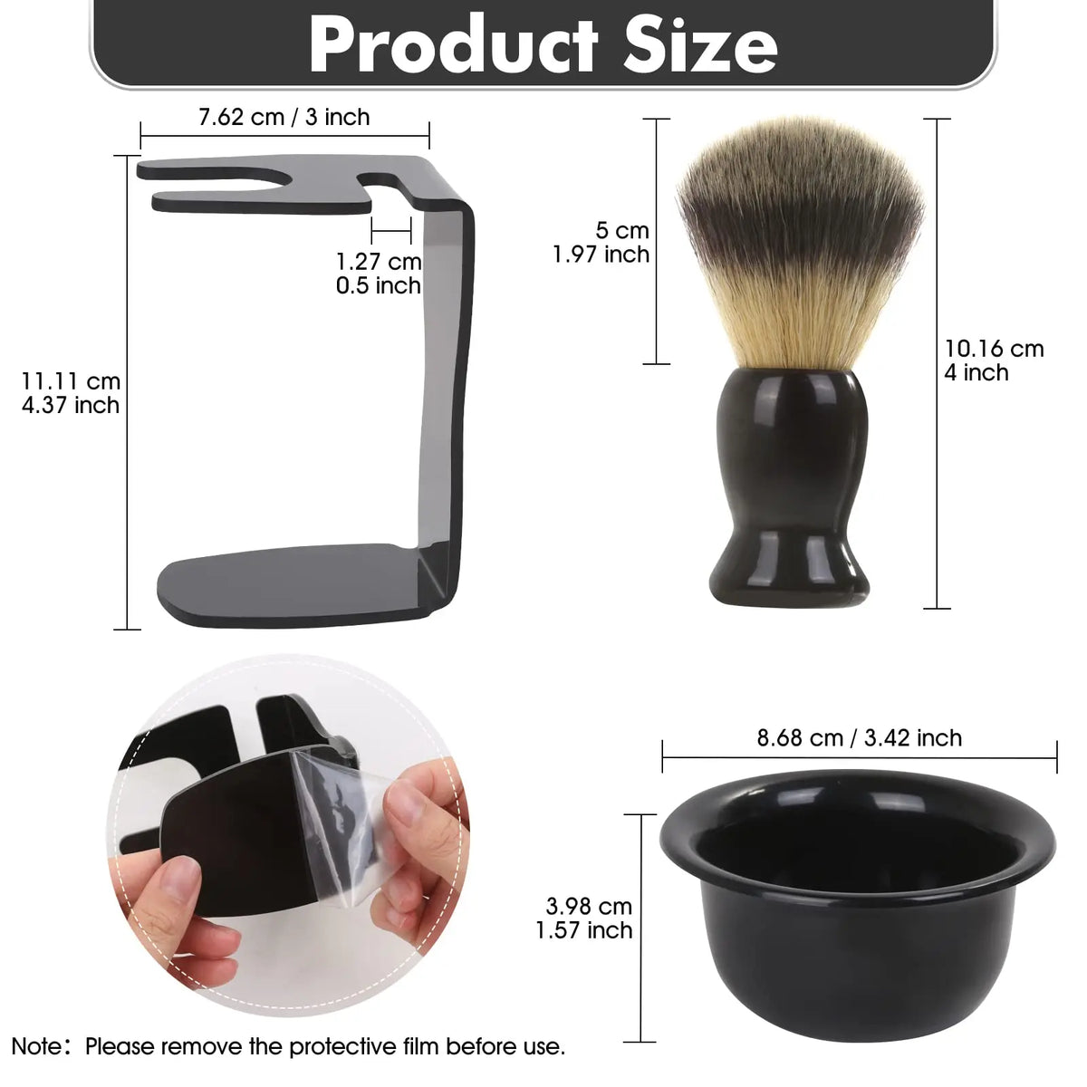 3-in-1 Men's Shaving Brush, Bowl & Stand Set | Wet Shave Kit