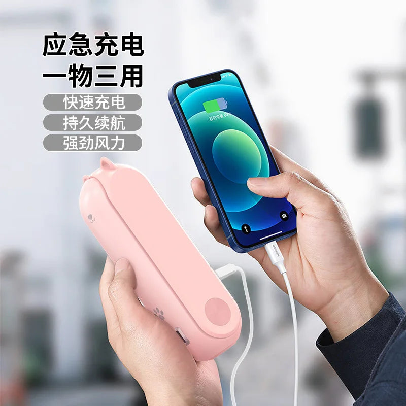 Handheld Folding USB Mini Fan – Portable Desk & Power Bank