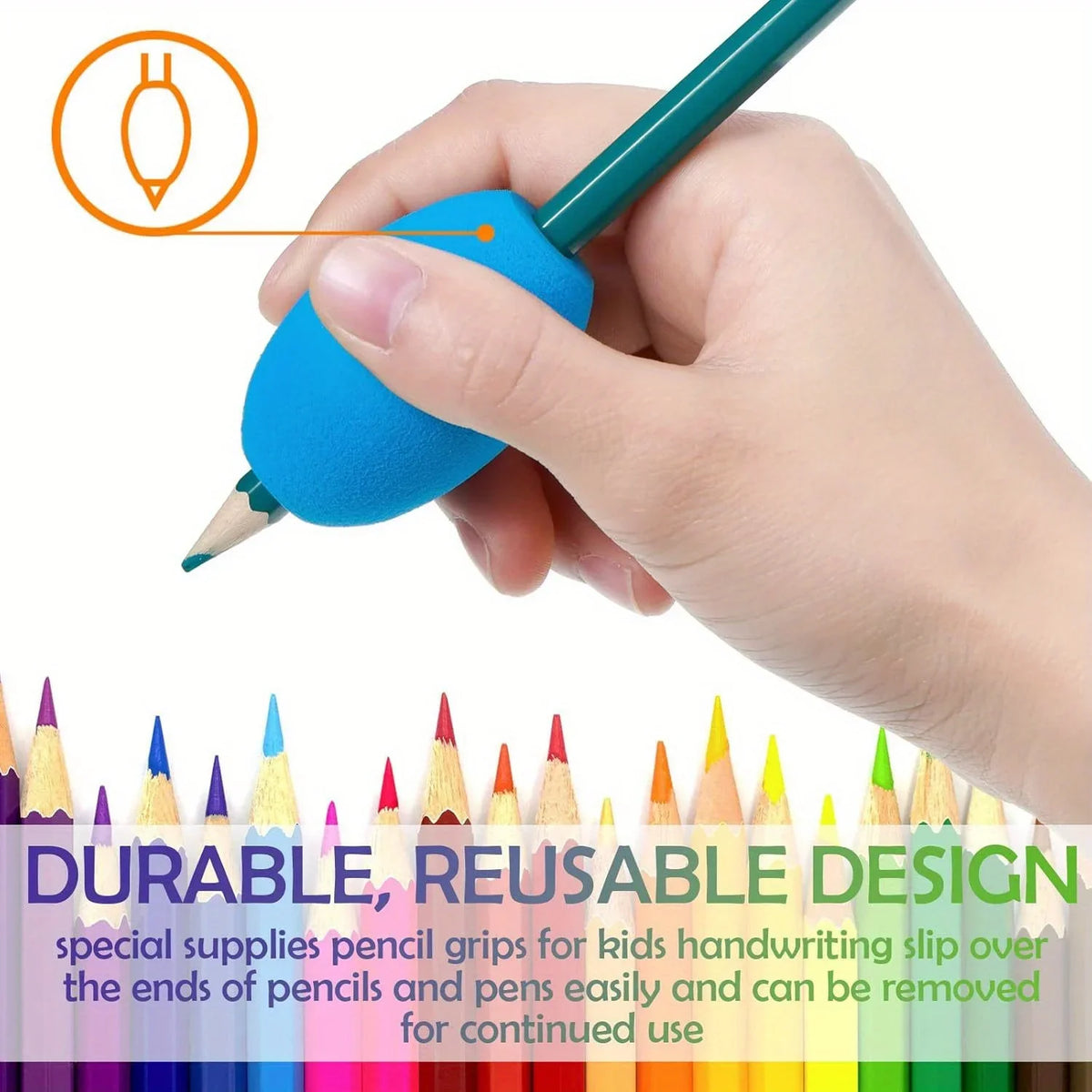 Soft Foam Pen Grip Holders – Non-Slip Ergonomic 6 & 12 Pack