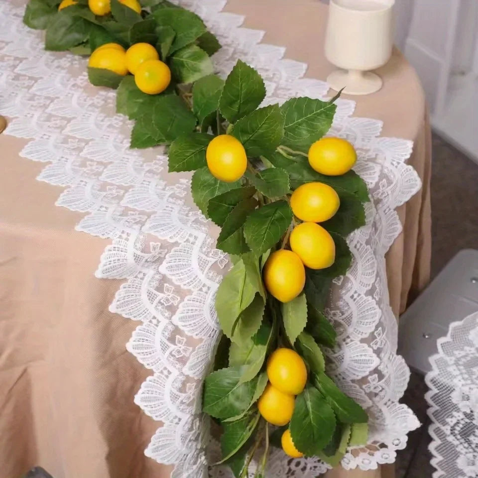 Artificial Lemon Garland Wreath | Faux Lemon Home Decor