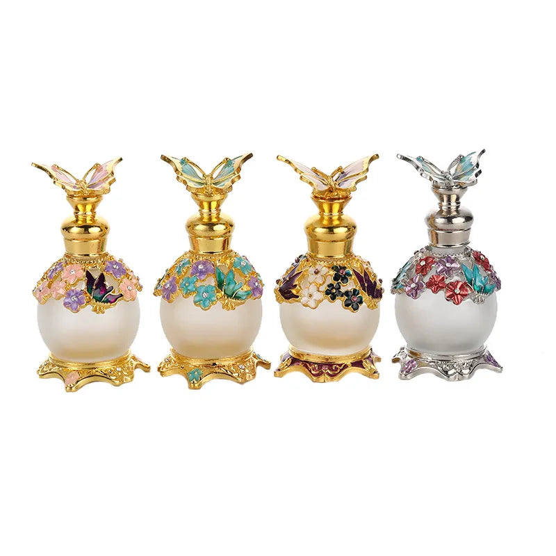 YU FENG Beautiful Butterfly Glass Perfume Bottles Bundle