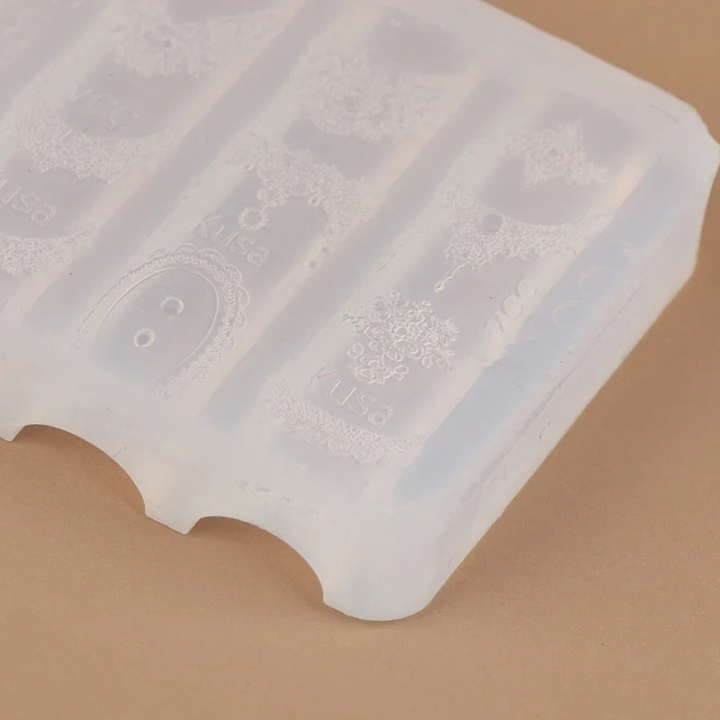 Silicone Lace Nail Mold | Embossed Manicure Stencil DIY