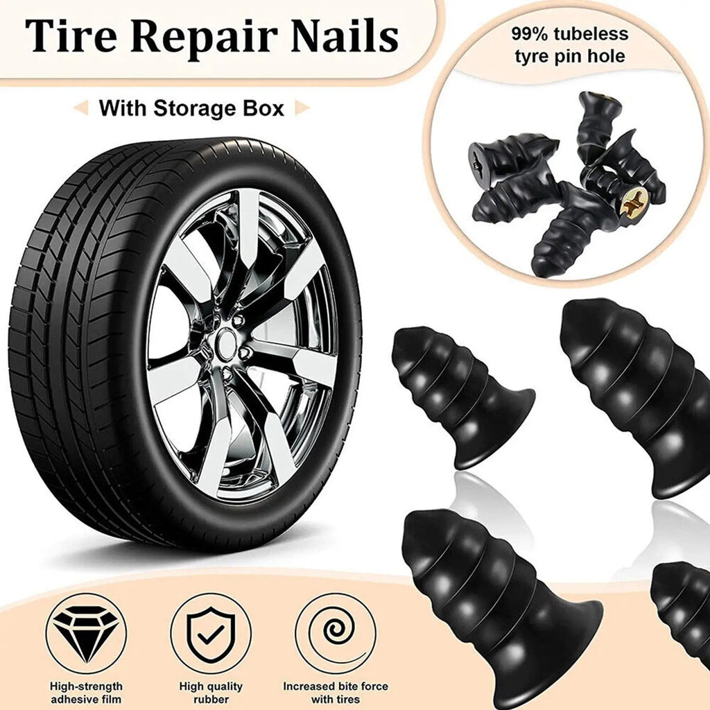 Motorcycle Bicycle Car Tubeless Tire Repair Rubber Screws Emergency