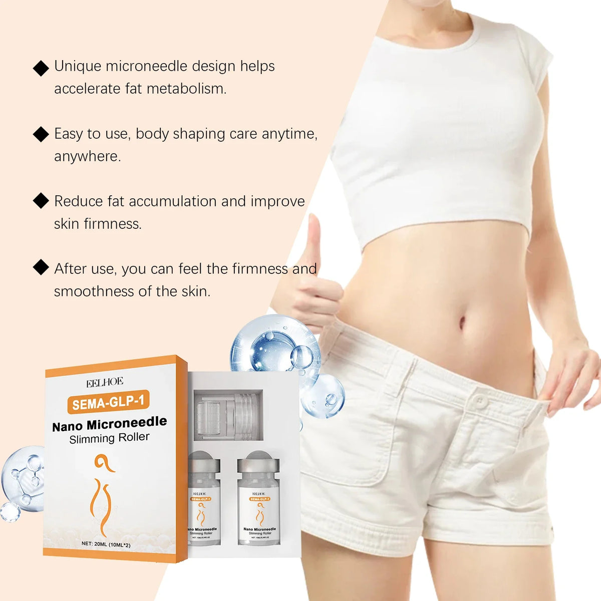 Body Contouring Massage Roller & Hydrating Serum Set