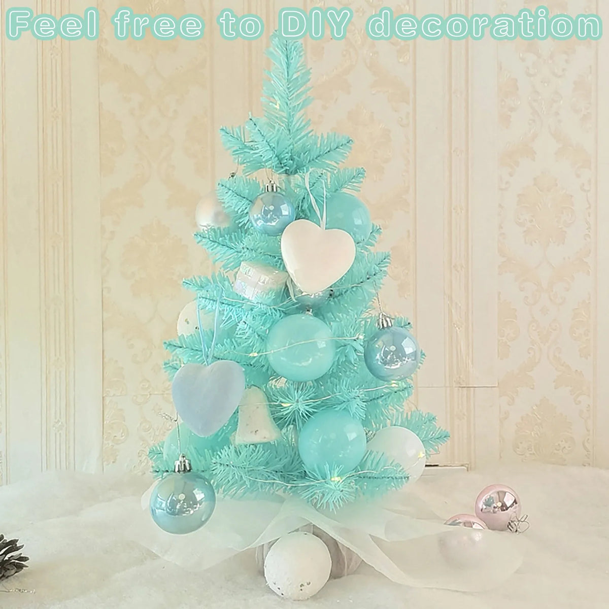 Mini Sisal Christmas Village Trees with Wood Base | Tabletop