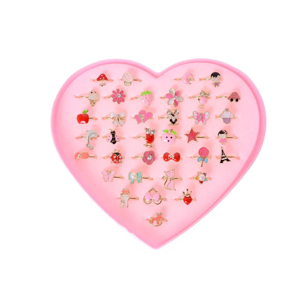 2Pcs Adjustable Kids Alloy Rings – Children's Costume Jewelry Gift