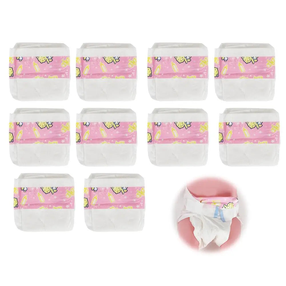 10pcs Mini Doll Diapers for 17" Baby Dolls | Dollhouse Accessories