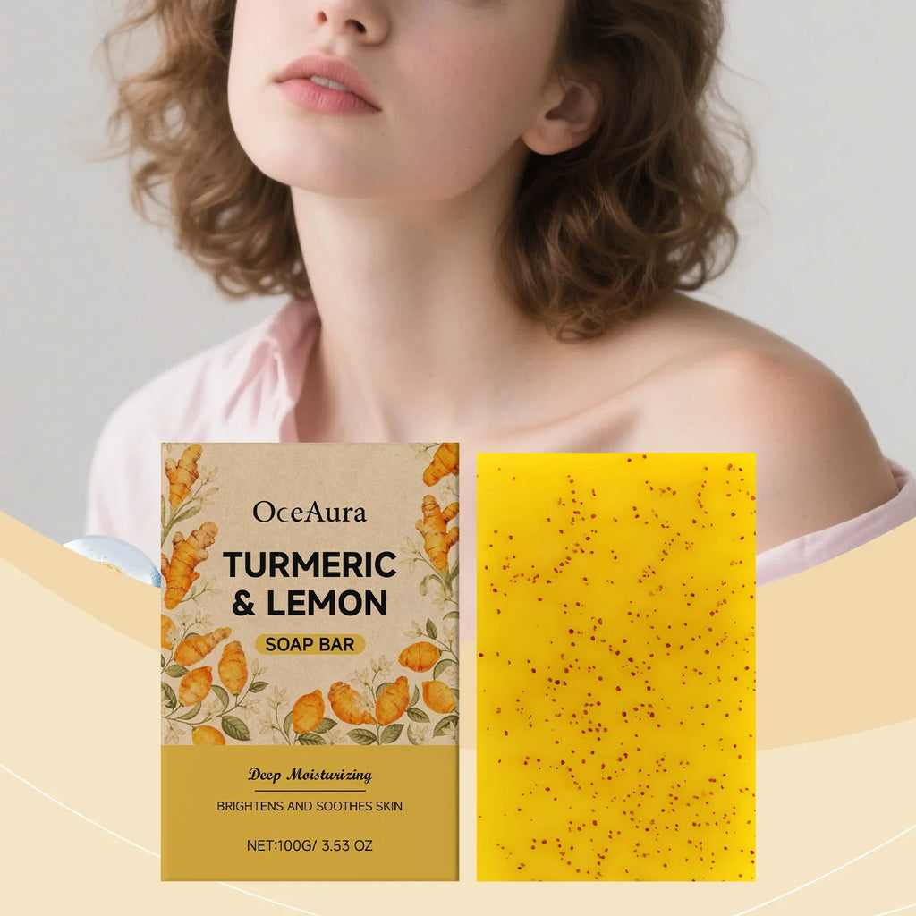 OceAura Turmeric Lemon Brightening Soap – Cleanse & Moisturise