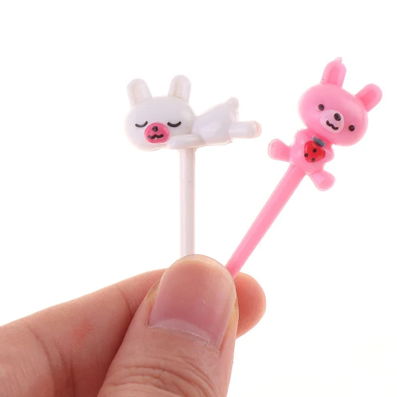 8-Piece Cute Animal Fruit Forks – Kids Bento & Party Picks