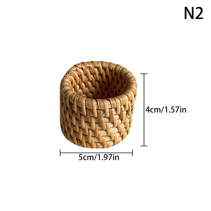 Handmade Rattan Napkin Rings | Rustic Woven Table Decor