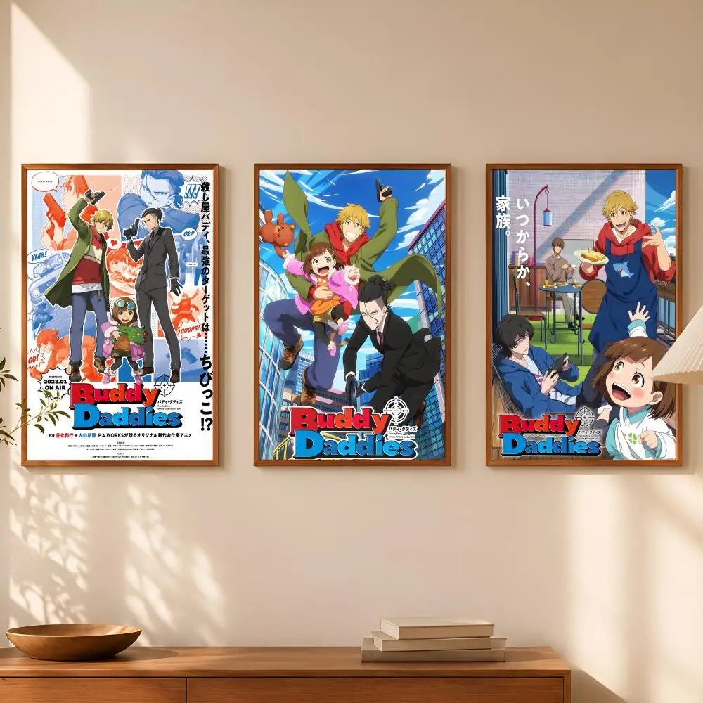 Buddy Daddies Anime Poster – Self-Stick HD Waterproof Wall Art