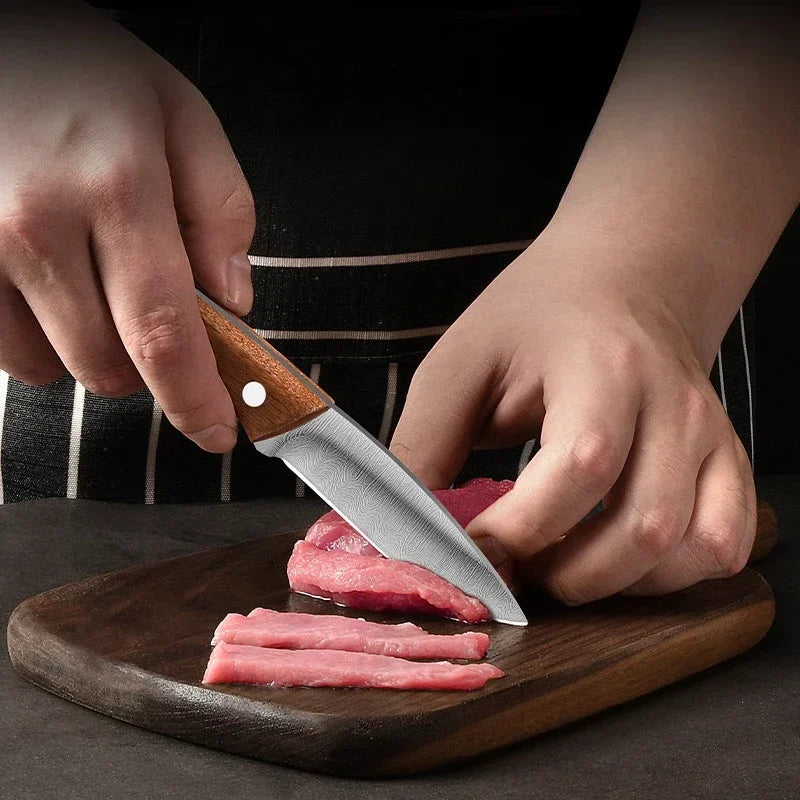 Damascus Pattern Kitchen Knife – Sharp Stainless Steel Chef Knife