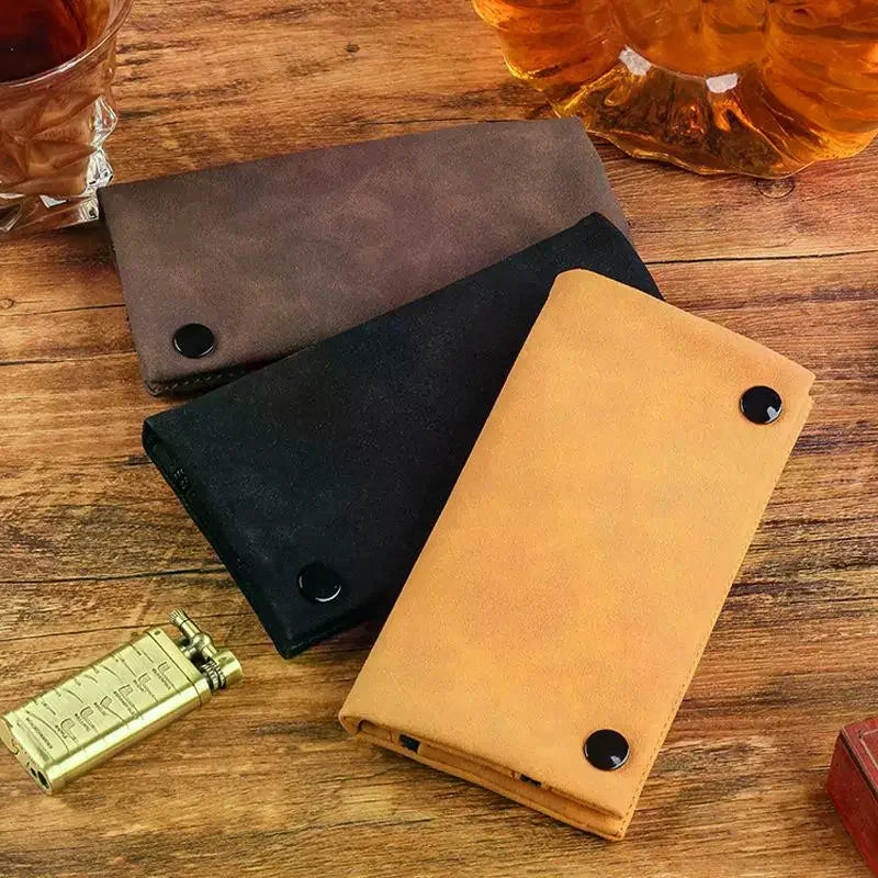 Frosted PU Leather Tobacco Pouch | Foldable Cigarette Storage Bag