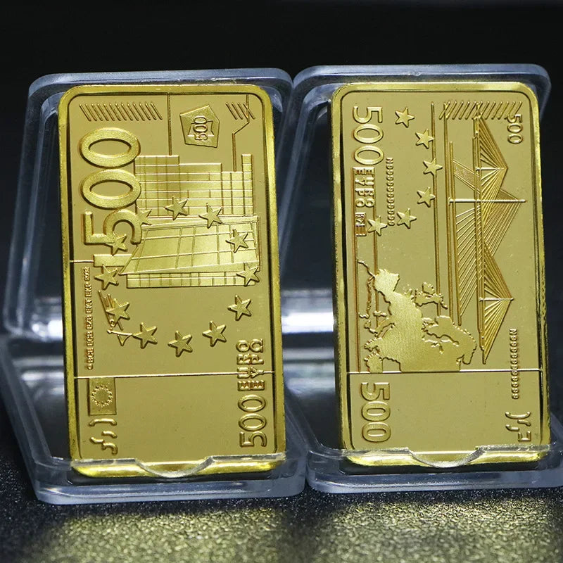 500 Euro Gold Plated Metal Bar – Soviet Commemorative Souvenir