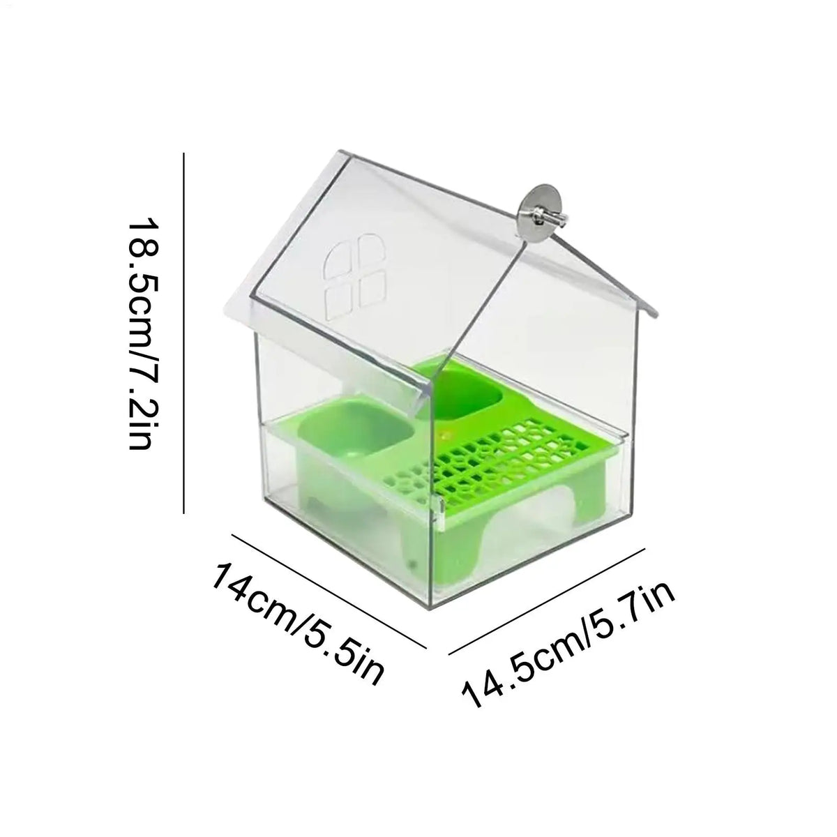 Bird Feeder House Parrot Water Food Dispenser Bathing Tub Pet Lover