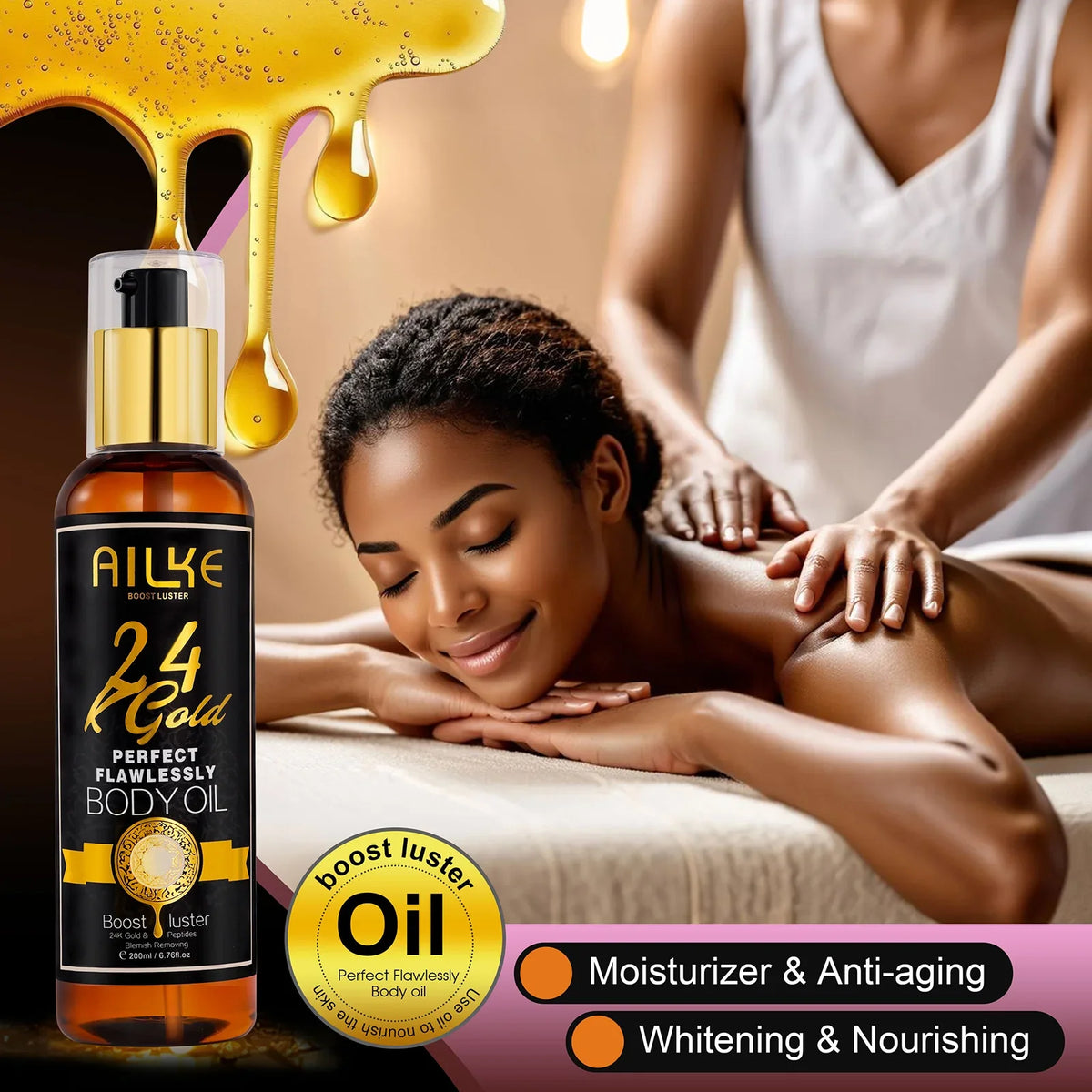AILKE 24K Gold Skin Brightening Set | Turmeric, Glutathione & Vitamin C