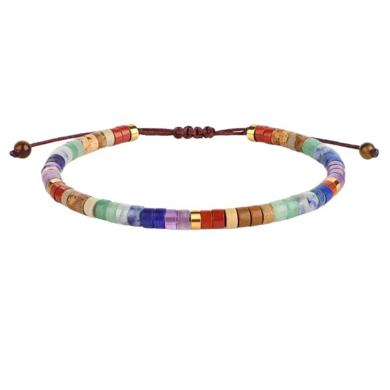 7 Chakra Natural Stone Beaded Bracelet – Woven Women's Jewelry