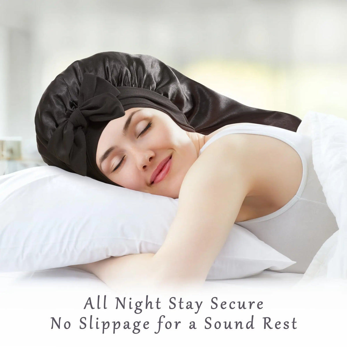 Satin Silk Sleep Bonnet for Women – Curly & Braided Hair Cap