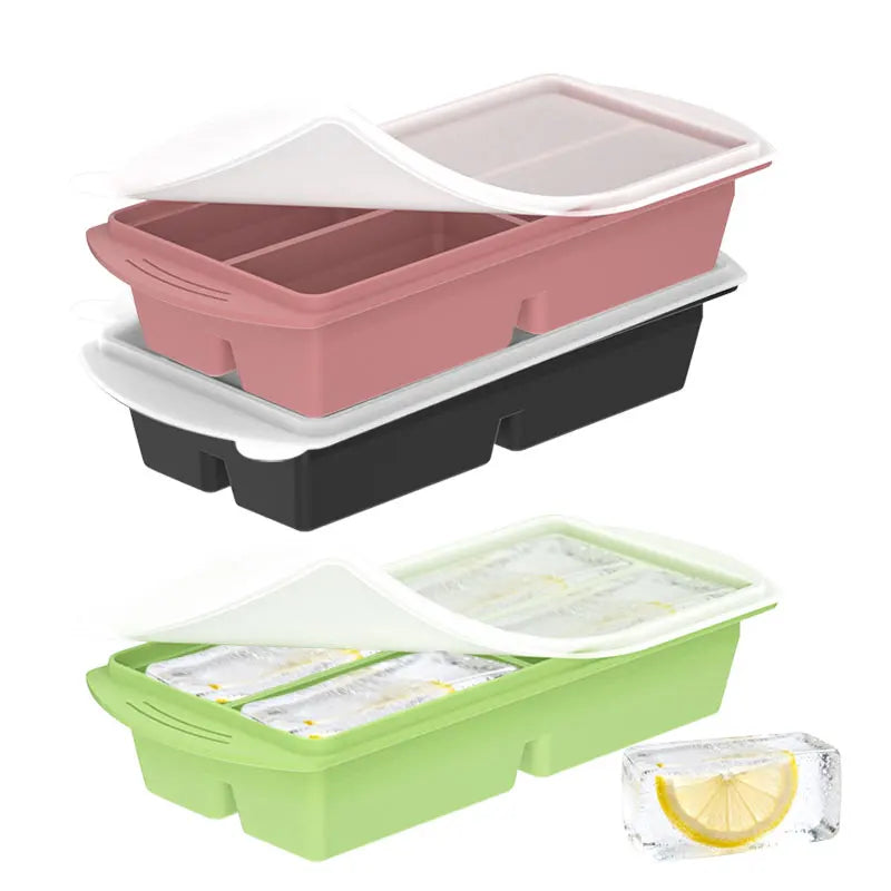 Silicone Food Freezer Mold – 4-Cup Portion Tray with Lid