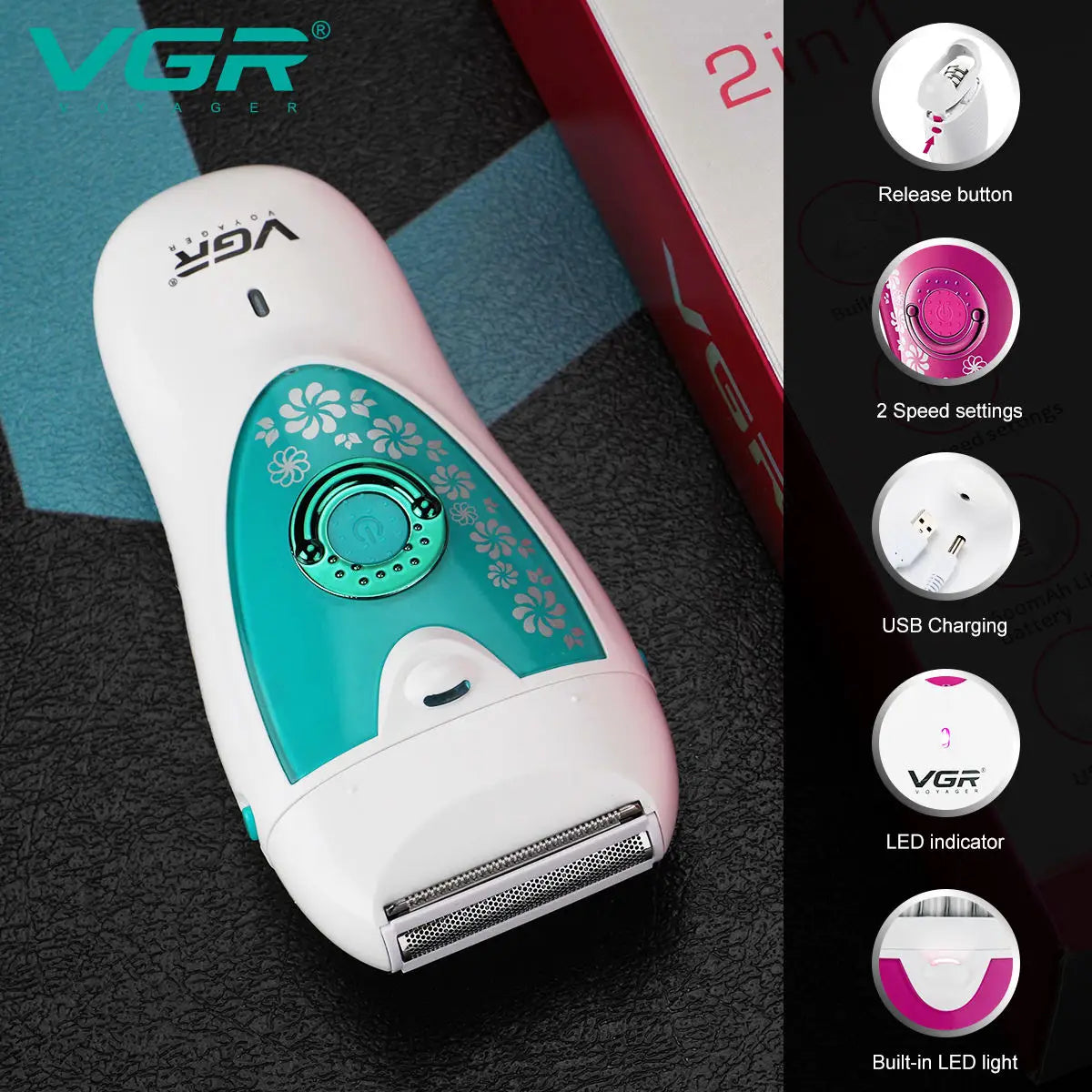 VGR V-722 Women's Multi-Function Electric Shaver & Epilator