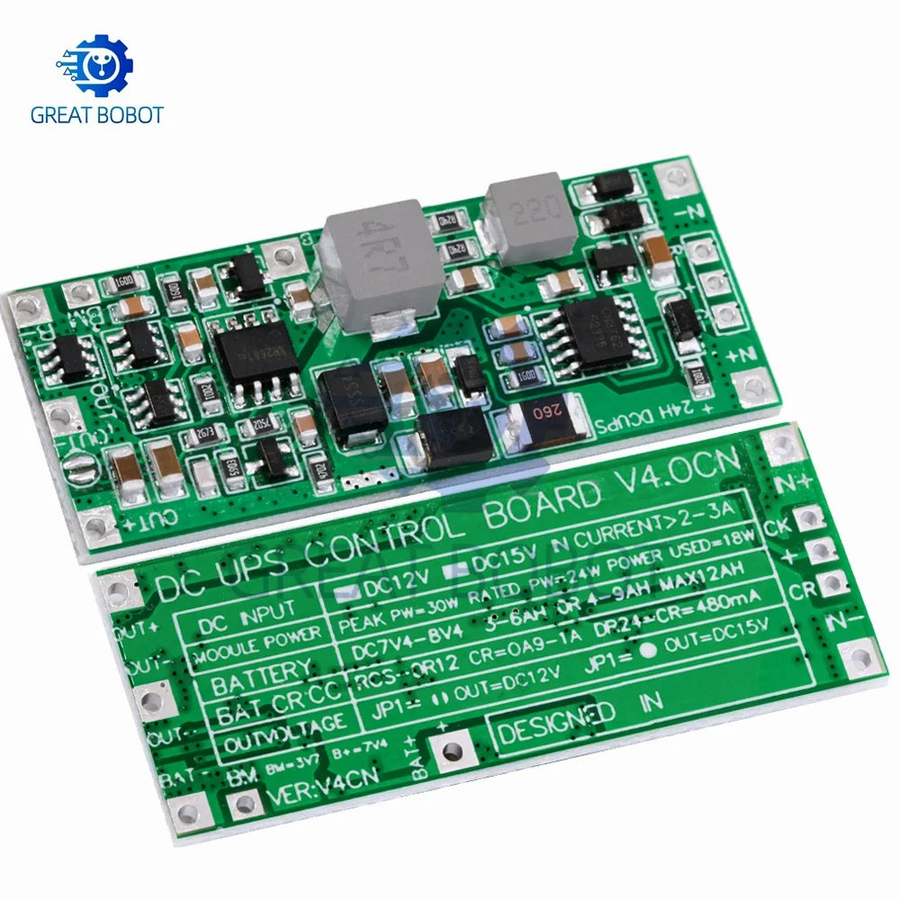 2S UPS Power Supply Module 12V/15V 24W Step-Up Protection
