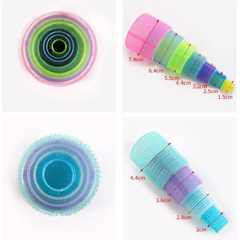 Jumbo Self-Grip Heatless Hair Rollers | Hook & Loop Curlers 6pc