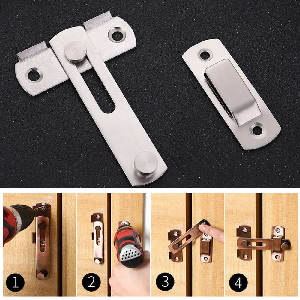 Stainless Steel Straight Lock Buckle Security Hasp Door Bolt Cabinet