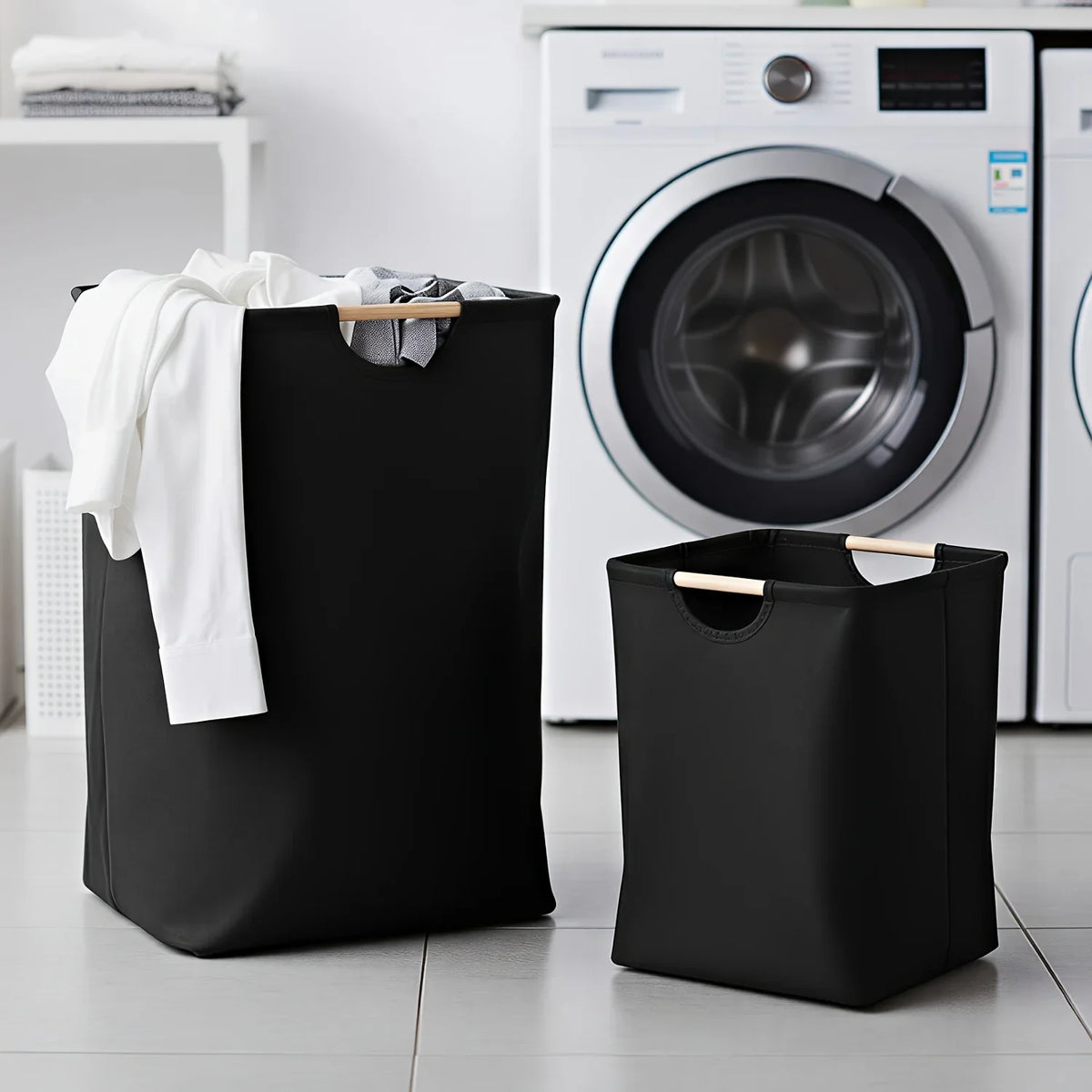 Foldable Laundry Basket Extra Large Storage Hamper Wooden Handles