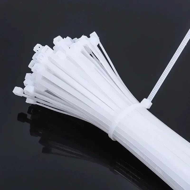 Nylon Cable Ties 100/200Pcs – Self-Locking Reusable Zip Ties