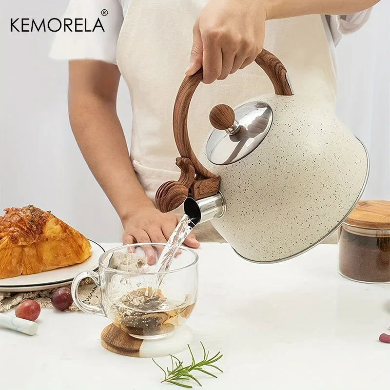 KEMORELA 2.5L Stainless Steel Whistle Kettle – Gas & Induction