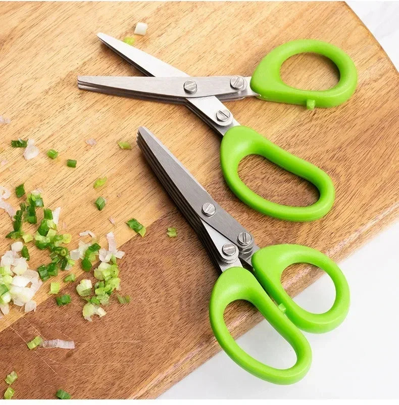 Multi-Layer Stainless Steel Herb Scissors | 3 & 5 Blade