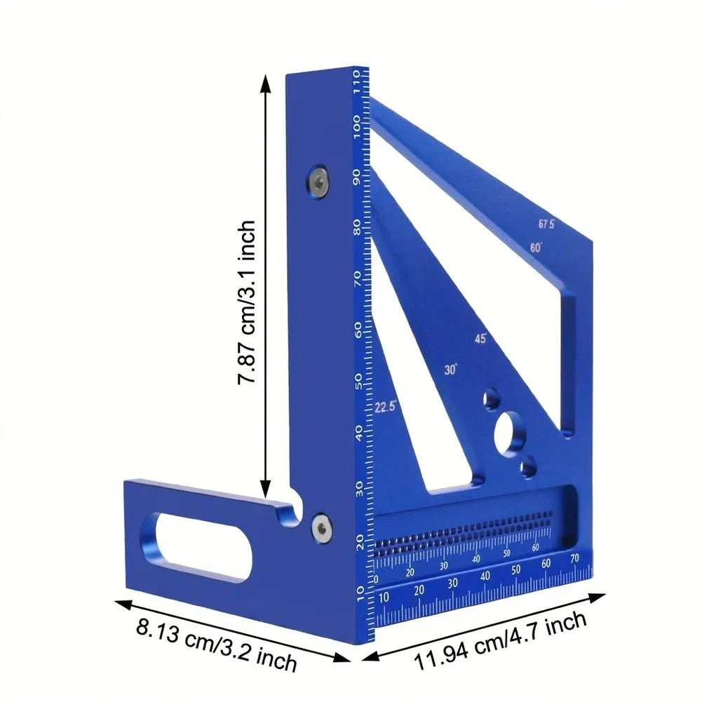 Aluminum Alloy Woodworking Miter Triangle Ruler & Protractor