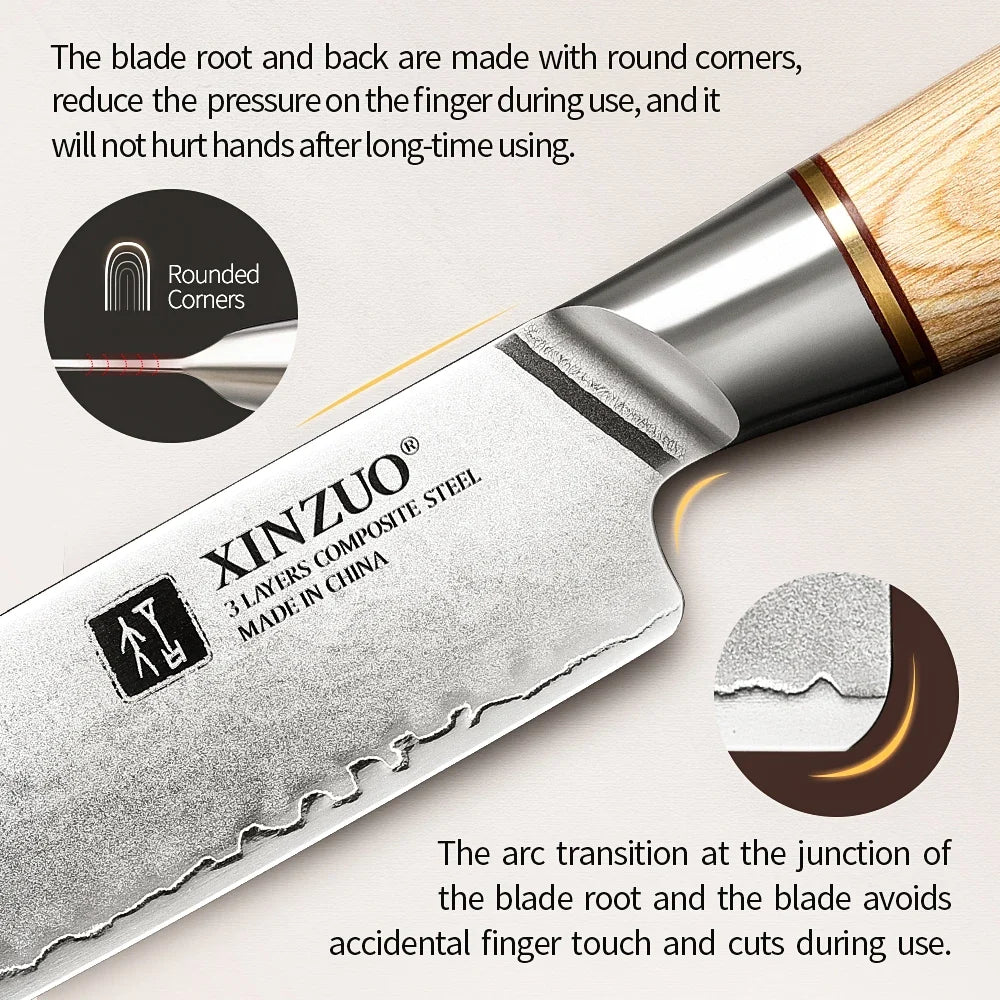 XINZUO 10-Inch Carving Knife | 10Cr15CoMoV Steel Pakkawood