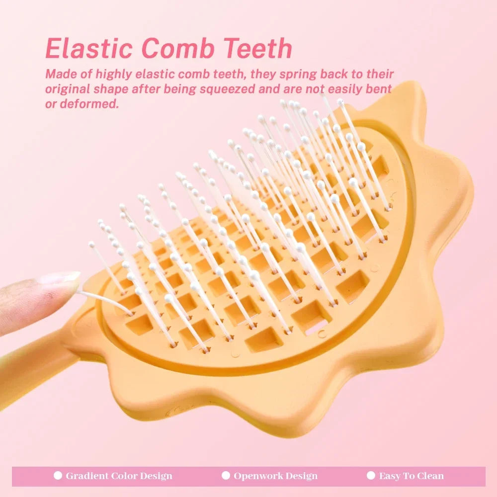 Gradient Sunflower Hairbrush | Detangling Scalp Massage Comb