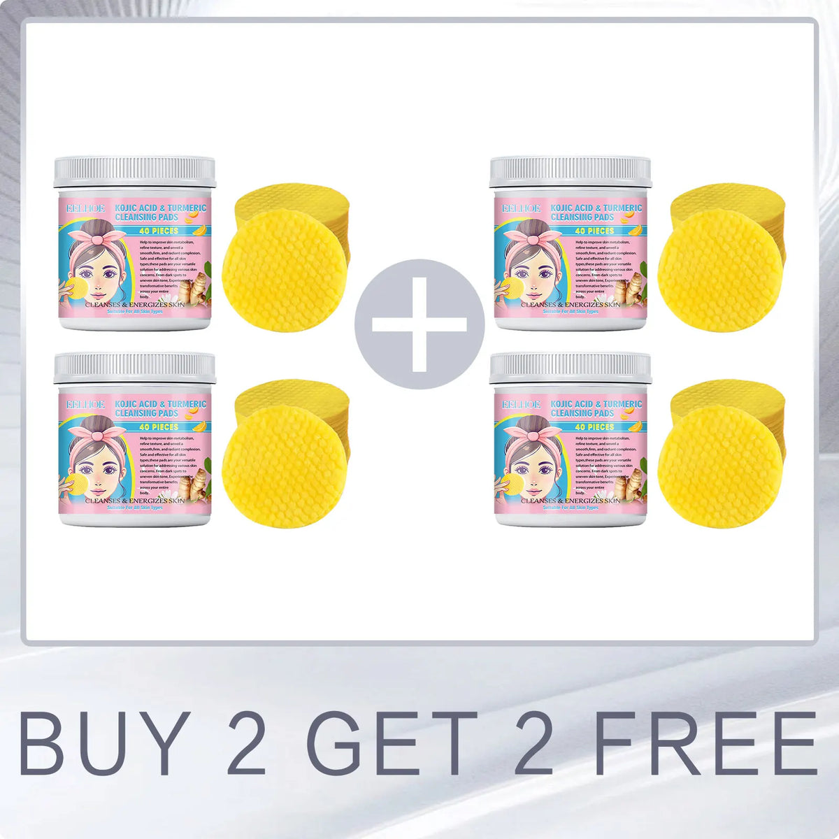 EELHOE Turmeric Kojic Acid Facial Cleansing Pads 40 Pcs