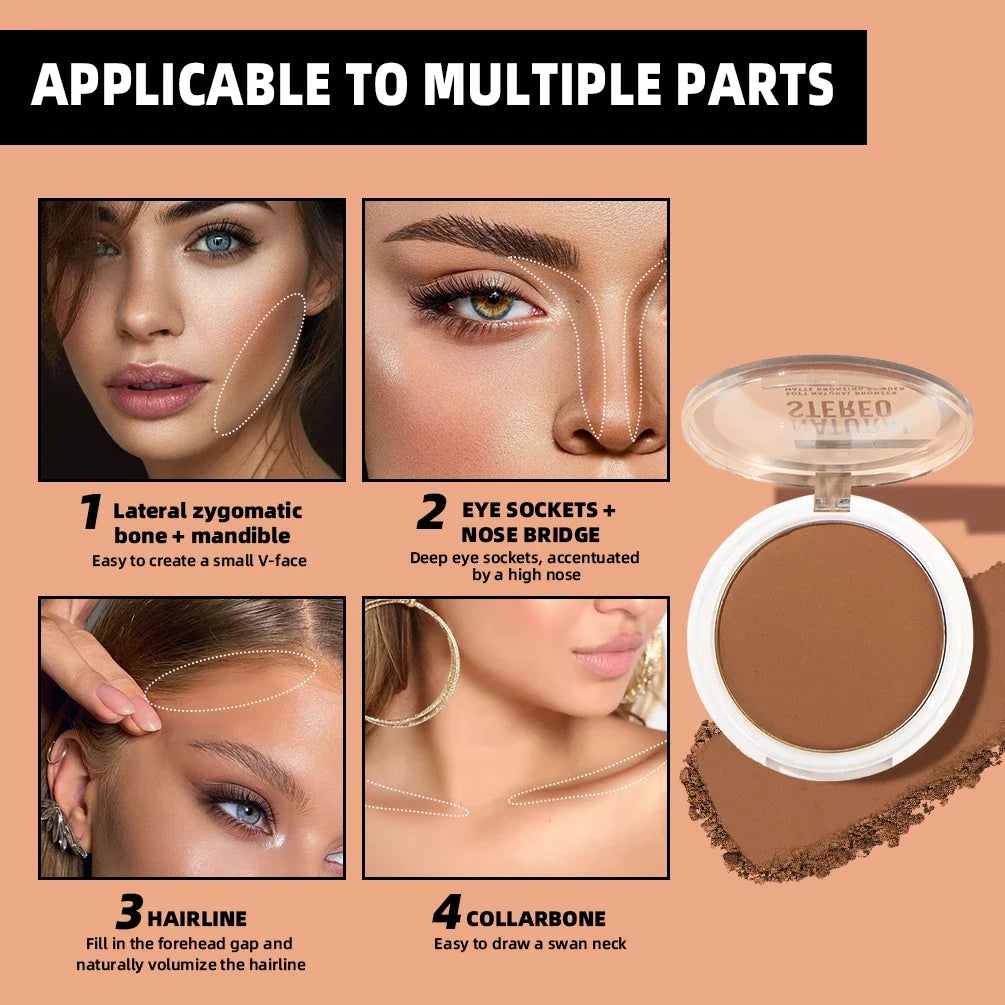 QiBest Contour Palette – Bronzer, Highlighter & Bronzing Powder