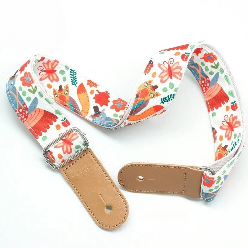 Cartoon Ukulele & Guitar Strap – Adjustable Fabric Belt