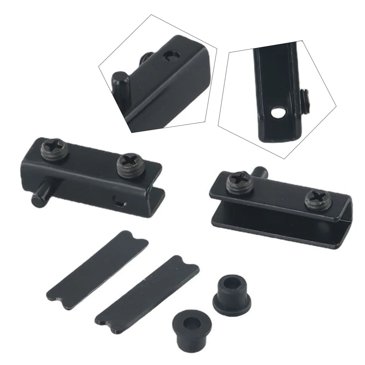 Glass Door Pivot Hinges – No-Drill Stainless Steel Clamps 2-Pack