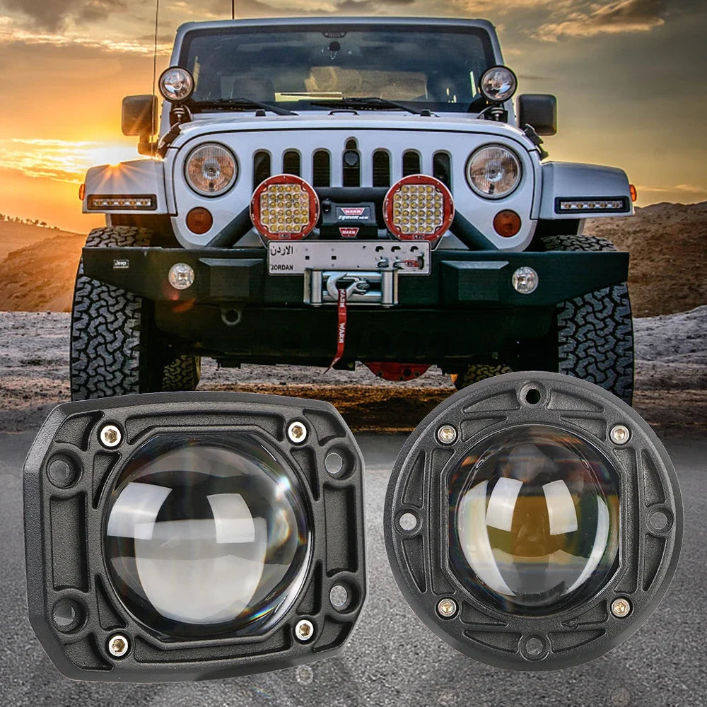 8D Lens 30W LED Flush Mount Work Light 6000K/3500K Dual Color
