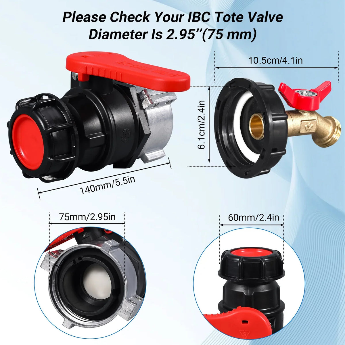 IBC Tote Adapter 75mm Coarse Thread DN50 Valve | CE Certified