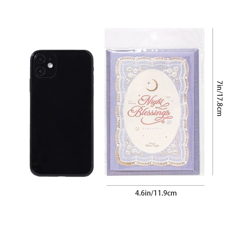Stamping Relief Greeting Card&envelope Lace Poetry Series High-end