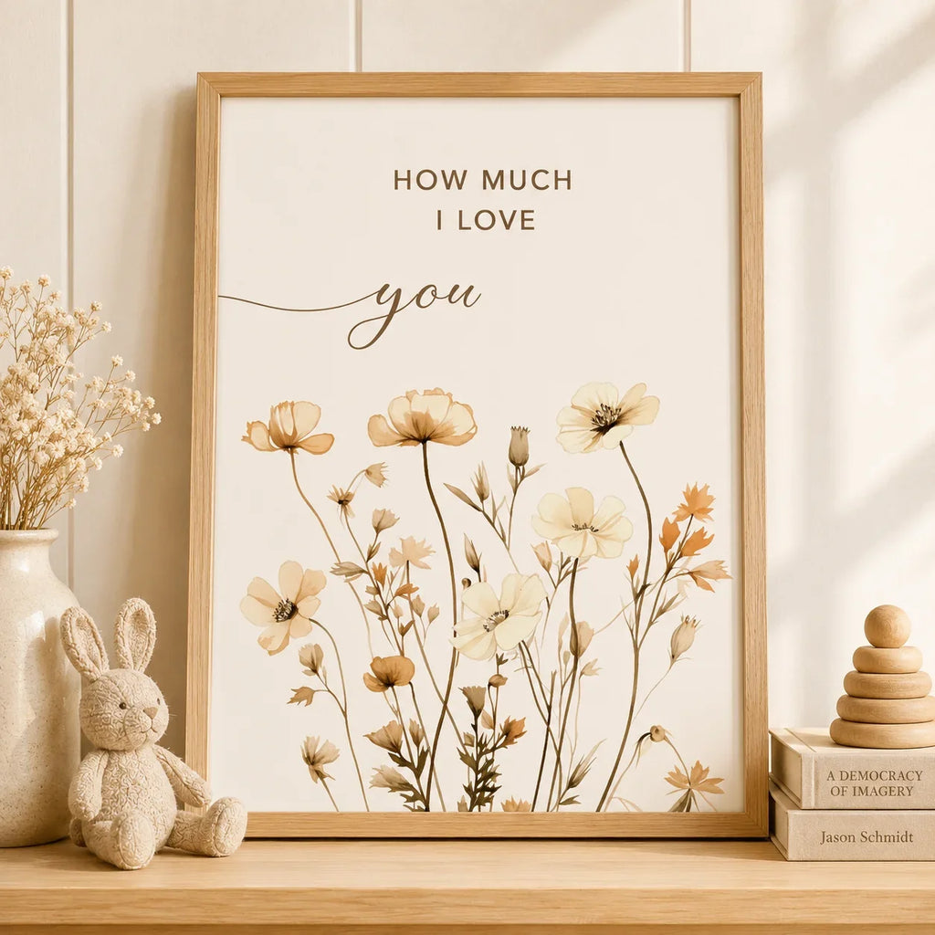 Bible Verse Love Quote Nordic Flower Canvas Wall Art Poster