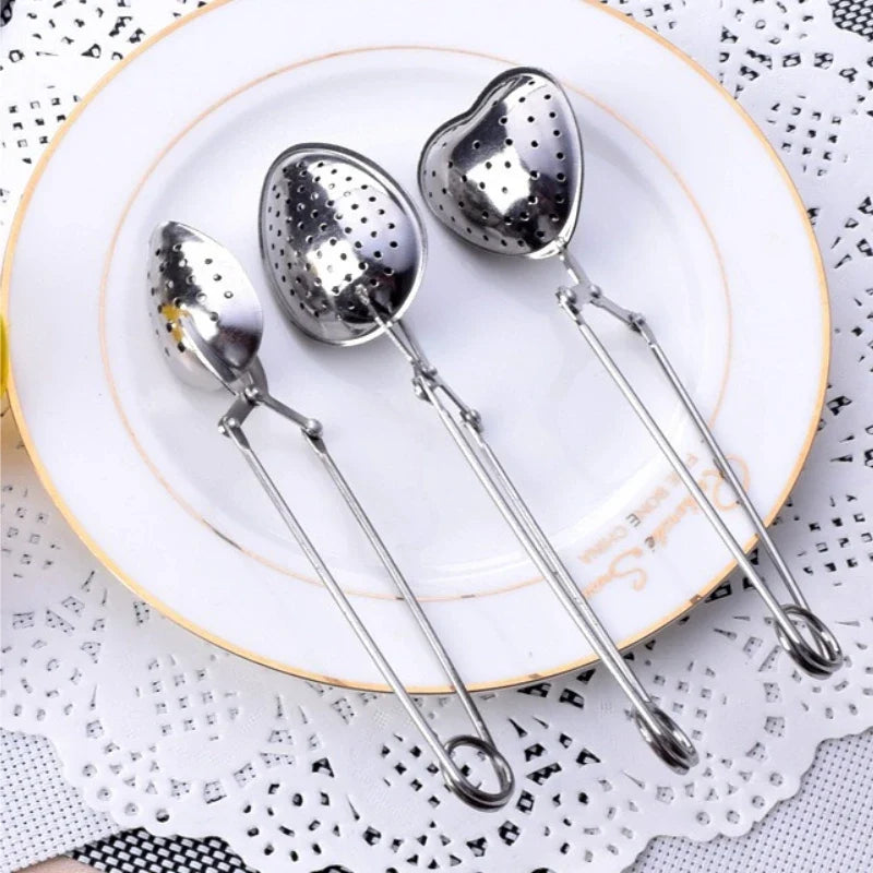 Stainless Steel Heart-shaped Tea Tongs Infuser Strainer Accessories